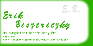 erik bisztriczky business card